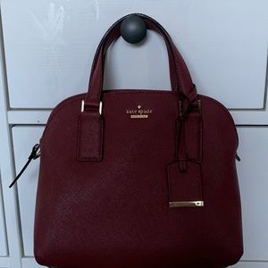 Kate Spade Wine (Burgundy) Satchel (can be used as a crossbody/ shoulder bag)